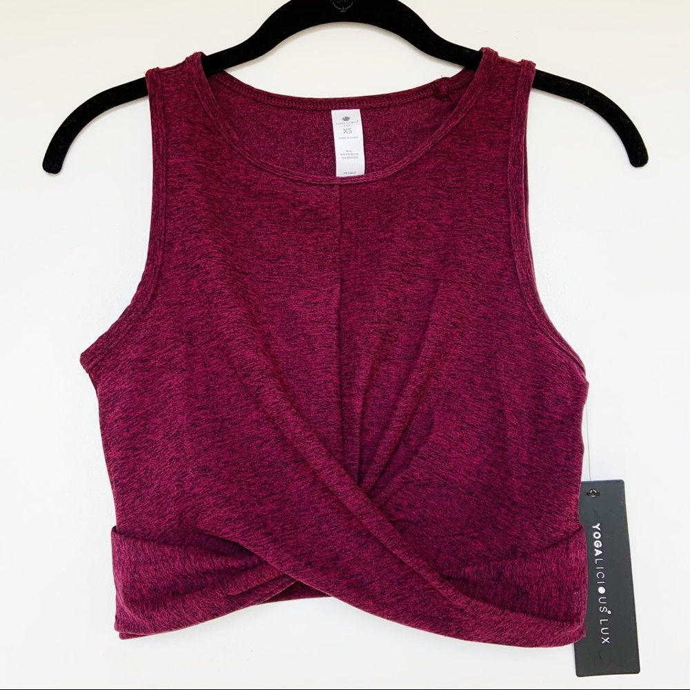 NWT Yogalicious Lux Soft Cropped Workout Tank Top - Picture 1 of 5